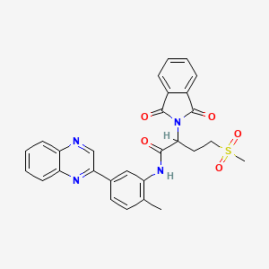 2-(1,3-dioxo-1,3-dihydro-2H-isoindol-2-yl)-N-[2-methyl-5-(2-quinoxalinyl)phenyl]-4-(methylsulfonyl)butanamide
