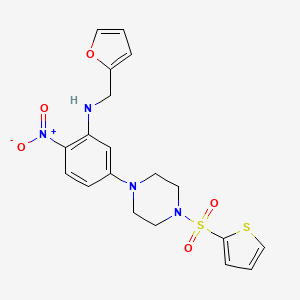 (2-furylmethyl){2-nitro-5-[4-(2-thienylsulfonyl)-1-piperazinyl]phenyl}amine