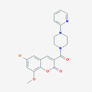 molecular formula C20H18BrN3O4 B4169320 6-bromo-8-methoxy-3-{[4-(2-pyridinyl)-1-piperazinyl]carbonyl}-2H-chromen-2-one 