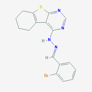 molecular formula C17H15BrN4S B416933 2-Bromobenzaldehyde 5,6,7,8-tetrahydro[1]benzothieno[2,3-d]pyrimidin-4-ylhydrazone 