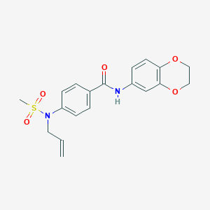 molecular formula C19H20N2O5S B4169332 4-[allyl(methylsulfonyl)amino]-N-(2,3-dihydro-1,4-benzodioxin-6-yl)benzamide 