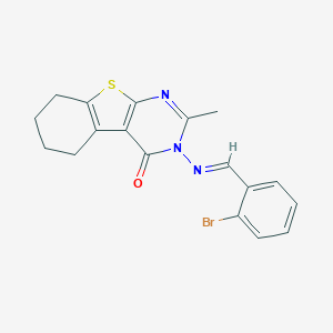 3-{[(E)-(2-bromophenyl)methylidene]amino}-2-methyl-5,6,7,8-tetrahydro[1]benzothieno[2,3-d]pyrimidin-4(3H)-one
