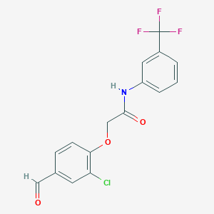 molecular formula C16H11ClF3NO3 B4169350 2-(2-chloro-4-formylphenoxy)-N-[3-(trifluoromethyl)phenyl]acetamide 