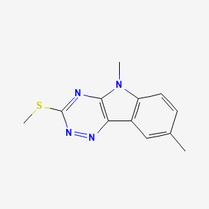 molecular formula C12H12N4S B4169369 5,8-dimethyl-3-(methylthio)-5H-[1,2,4]triazino[5,6-b]indole 