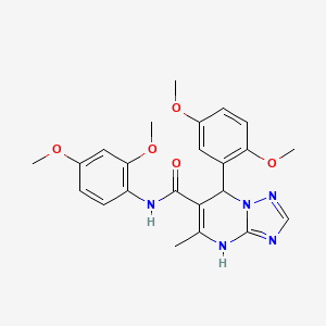 molecular formula C23H25N5O5 B4169376 N-(2,4-dimethoxyphenyl)-7-(2,5-dimethoxyphenyl)-5-methyl-4,7-dihydro[1,2,4]triazolo[1,5-a]pyrimidine-6-carboxamide 