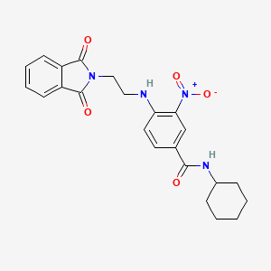 molecular formula C23H24N4O5 B4169385 N-cyclohexyl-4-{[2-(1,3-dioxo-1,3-dihydro-2H-isoindol-2-yl)ethyl]amino}-3-nitrobenzamide 