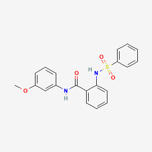 molecular formula C20H18N2O4S B4169386 N-(3-methoxyphenyl)-2-[(phenylsulfonyl)amino]benzamide 