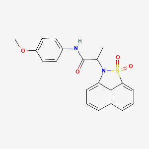 molecular formula C20H18N2O4S B4169398 2-(1,1-dioxido-2H-naphtho[1,8-cd]isothiazol-2-yl)-N-(4-methoxyphenyl)propanamide 