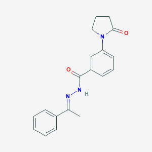 molecular formula C19H19N3O2 B416940 3-(2-oxo-1-pyrrolidinyl)-N'-(1-phenylethylidene)benzohydrazide 