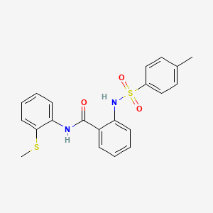 molecular formula C21H20N2O3S2 B4169414 2-{[(4-methylphenyl)sulfonyl]amino}-N-[2-(methylthio)phenyl]benzamide 