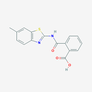 molecular formula C16H12N2O3S B416942 2-[(6-Methyl-1,3-benzothiazol-2-yl)carbamoyl]benzoic acid CAS No. 314032-00-3