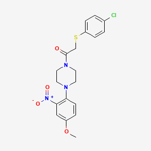 molecular formula C19H20ClN3O4S B4169429 1-{[(4-chlorophenyl)thio]acetyl}-4-(4-methoxy-2-nitrophenyl)piperazine 