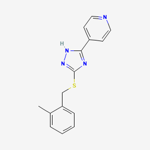 molecular formula C15H14N4S B4169437 4-{5-[(2-methylbenzyl)thio]-4H-1,2,4-triazol-3-yl}pyridine 