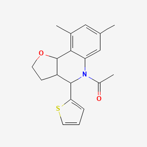 molecular formula C19H21NO2S B4169445 5-acetyl-7,9-dimethyl-4-(2-thienyl)-2,3,3a,4,5,9b-hexahydrofuro[3,2-c]quinoline 