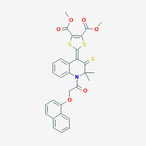 dimethyl 2-(2,2-dimethyl-1-[(naphthalen-1-yloxy)acetyl]-3-thioxo-2,3-dihydroquinolin-4(1H)-ylidene)-1,3-dithiole-4,5-dicarboxylate