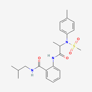 molecular formula C22H29N3O4S B4169476 N-isobutyl-2-{[N-(4-methylphenyl)-N-(methylsulfonyl)alanyl]amino}benzamide 