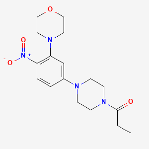 molecular formula C17H24N4O4 B4169509 4-[2-nitro-5-(4-propionyl-1-piperazinyl)phenyl]morpholine 
