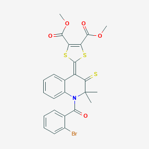 dimethyl 2-(1-(2-bromobenzoyl)-2,2-dimethyl-3-thioxo-2,3-dihydro-4(1H)-quinolinylidene)-1,3-dithiole-4,5-dicarboxylate