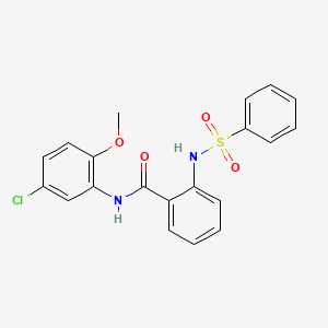 molecular formula C20H17ClN2O4S B4169530 N-(5-chloro-2-methoxyphenyl)-2-[(phenylsulfonyl)amino]benzamide 