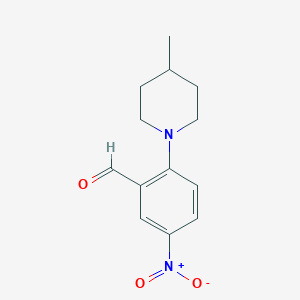 2-(4-methyl-1-piperidinyl)-5-nitrobenzaldehyde