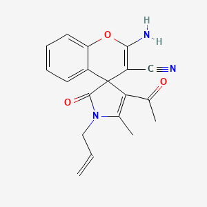 4'-acetyl-1'-allyl-2-amino-5'-methyl-2'-oxo-1',2'-dihydrospiro[chromene-4,3'-pyrrole]-3-carbonitrile