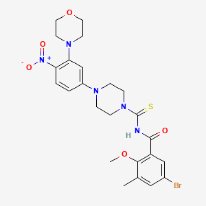 molecular formula C24H28BrN5O5S B4169574 5-bromo-2-methoxy-3-methyl-N-({4-[3-(4-morpholinyl)-4-nitrophenyl]-1-piperazinyl}carbonothioyl)benzamide 