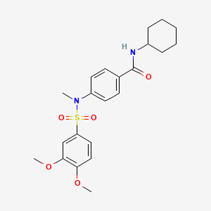 molecular formula C22H28N2O5S B4169576 N-cyclohexyl-4-[[(3,4-dimethoxyphenyl)sulfonyl](methyl)amino]benzamide 