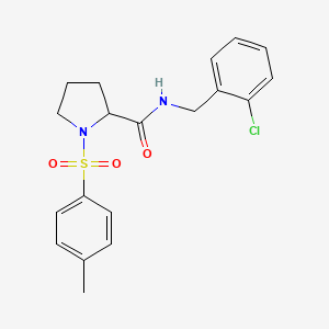 molecular formula C19H21ClN2O3S B4169585 N-(2-chlorobenzyl)-1-[(4-methylphenyl)sulfonyl]prolinamide 