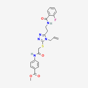 molecular formula C24H24FN5O4S B4169588 methyl 4-({[(4-allyl-5-{2-[(2-fluorobenzoyl)amino]ethyl}-4H-1,2,4-triazol-3-yl)thio]acetyl}amino)benzoate 
