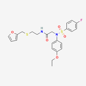 molecular formula C23H25FN2O5S2 B4169590 N~2~-(4-ethoxyphenyl)-N~2~-[(4-fluorophenyl)sulfonyl]-N~1~-{2-[(2-furylmethyl)thio]ethyl}glycinamide 