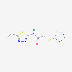 molecular formula C9H12N4OS3 B4169594 2-(4,5-dihydro-1,3-thiazol-2-ylthio)-N-(5-ethyl-1,3,4-thiadiazol-2-yl)acetamide 