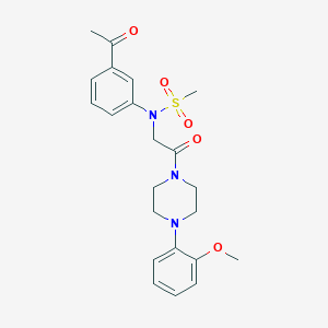 molecular formula C22H27N3O5S B4169599 N-(3-acetylphenyl)-N-{2-[4-(2-methoxyphenyl)-1-piperazinyl]-2-oxoethyl}methanesulfonamide 
