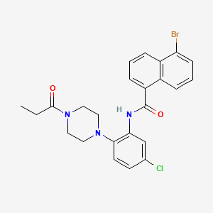molecular formula C24H23BrClN3O2 B4169614 5-bromo-N-[5-chloro-2-(4-propionyl-1-piperazinyl)phenyl]-1-naphthamide 