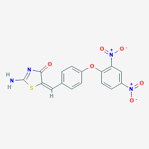 molecular formula C16H10N4O6S B416962 5-(4-{2,4-Bisnitrophenoxy}benzylidene)-2-imino-1,3-thiazolidin-4-one 