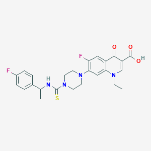 molecular formula C25H26F2N4O3S B4169643 1-ethyl-6-fluoro-7-[4-({[1-(4-fluorophenyl)ethyl]amino}carbonothioyl)-1-piperazinyl]-4-oxo-1,4-dihydro-3-quinolinecarboxylic acid 