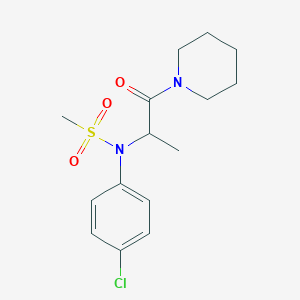 N-(4-chlorophenyl)-N-[1-methyl-2-oxo-2-(1-piperidinyl)ethyl]methanesulfonamide