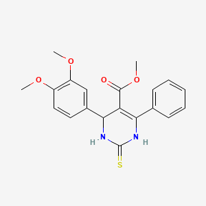 molecular formula C20H20N2O4S B4169646 methyl 4-(3,4-dimethoxyphenyl)-6-phenyl-2-thioxo-1,2,3,4-tetrahydro-5-pyrimidinecarboxylate 