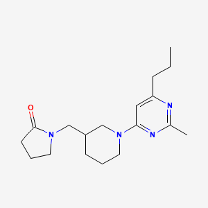 molecular formula C18H28N4O B4169666 1-{[1-(2-methyl-6-propylpyrimidin-4-yl)piperidin-3-yl]methyl}pyrrolidin-2-one 