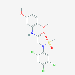 molecular formula C17H17Cl3N2O5S B4169675 N~1~-(2,5-dimethoxyphenyl)-N~2~-(methylsulfonyl)-N~2~-(2,4,5-trichlorophenyl)glycinamide 
