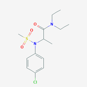 molecular formula C14H21ClN2O3S B4169699 N~2~-(4-chlorophenyl)-N~1~,N~1~-diethyl-N~2~-(methylsulfonyl)alaninamide 