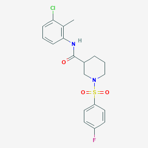 molecular formula C19H20ClFN2O3S B4169707 N-(3-chloro-2-methylphenyl)-1-[(4-fluorophenyl)sulfonyl]-3-piperidinecarboxamide 