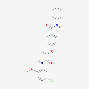 molecular formula C23H27ClN2O4 B4169715 4-{2-[(5-chloro-2-methoxyphenyl)amino]-1-methyl-2-oxoethoxy}-N-cyclohexylbenzamide 