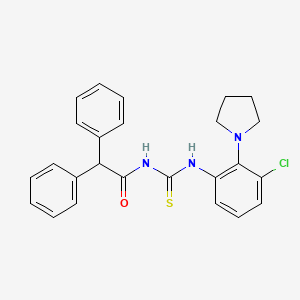molecular formula C25H24ClN3OS B4169759 N-({[3-chloro-2-(1-pyrrolidinyl)phenyl]amino}carbonothioyl)-2,2-diphenylacetamide 
