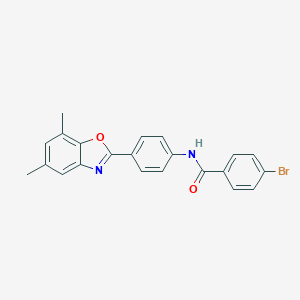 molecular formula C22H17BrN2O2 B416977 4-Bromo-N-[4-(5,7-dimethyl-benzooxazol-2-yl)-phenyl]-benzamide 