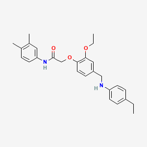 molecular formula C27H32N2O3 B4169789 N-(3,4-dimethylphenyl)-2-(2-ethoxy-4-{[(4-ethylphenyl)amino]methyl}phenoxy)acetamide 