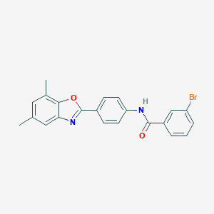 3-bromo-N-[4-(5,7-dimethyl-1,3-benzoxazol-2-yl)phenyl]benzamide