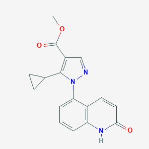 B041698 5-Cyclopropyl-1-(1,2-dihydro-2-oxo-5-quinolinyl)-1H-pyrazole-4-carboxylic Acid Methyl Ester CAS No. 372078-46-1