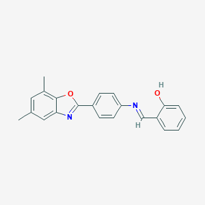 molecular formula C22H18N2O2 B416980 2-({[4-(5,7-Dimethyl-1,3-benzoxazol-2-yl)phenyl]imino}methyl)phenol 