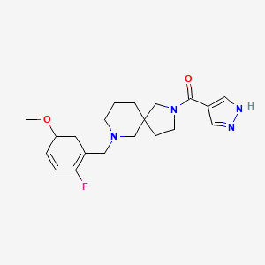 molecular formula C20H25FN4O2 B4169808 7-(2-fluoro-5-methoxybenzyl)-2-(1H-pyrazol-4-ylcarbonyl)-2,7-diazaspiro[4.5]decane 