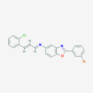 molecular formula C22H14BrClN2O B416982 2-(3-bromophenyl)-N-[3-(2-chlorophenyl)-2-propenylidene]-1,3-benzoxazol-5-amine 